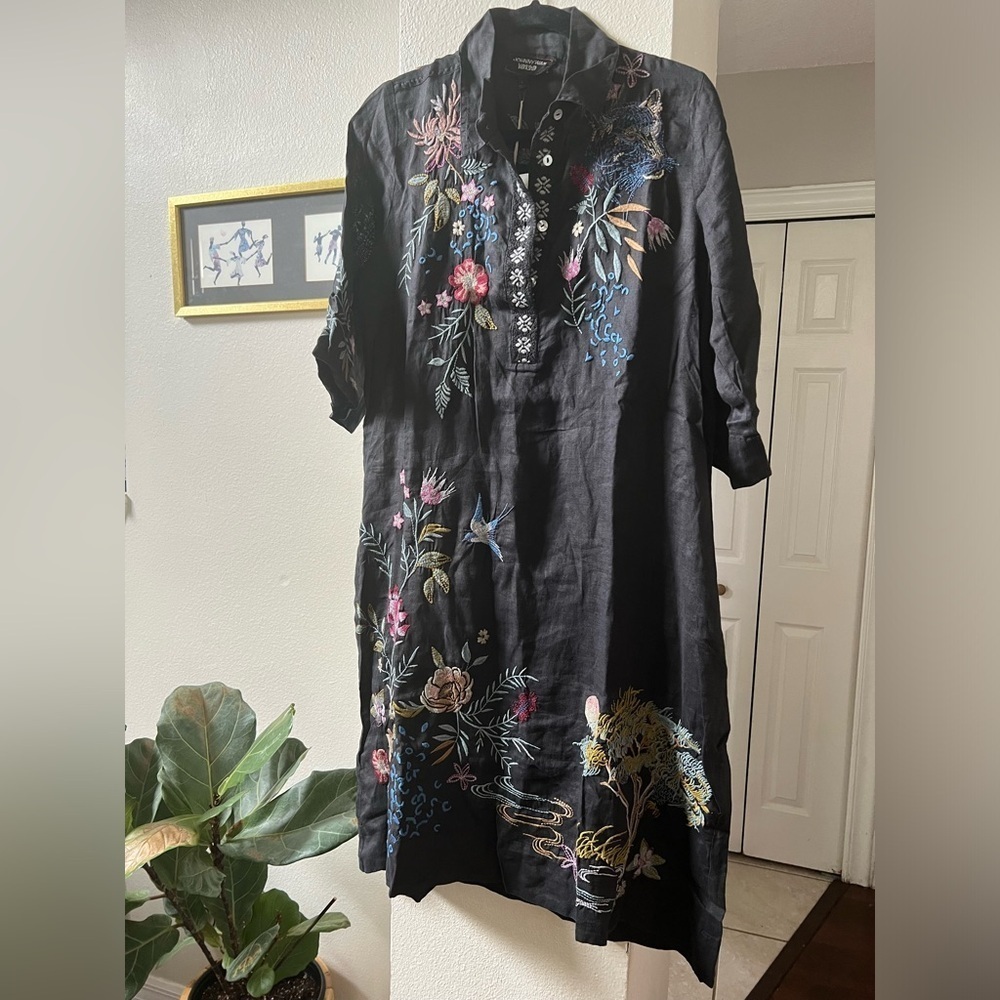 *SOLD*NWT JOHNNY WAS INDALO HENLEY KIMONO SLEEVE DRESS - Size Small - Picture 4 of 10